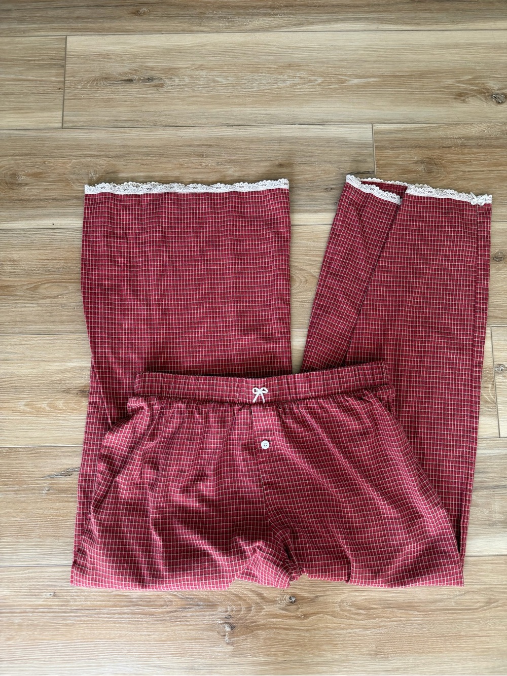 Edikted Red Plaid Lounge Pants
